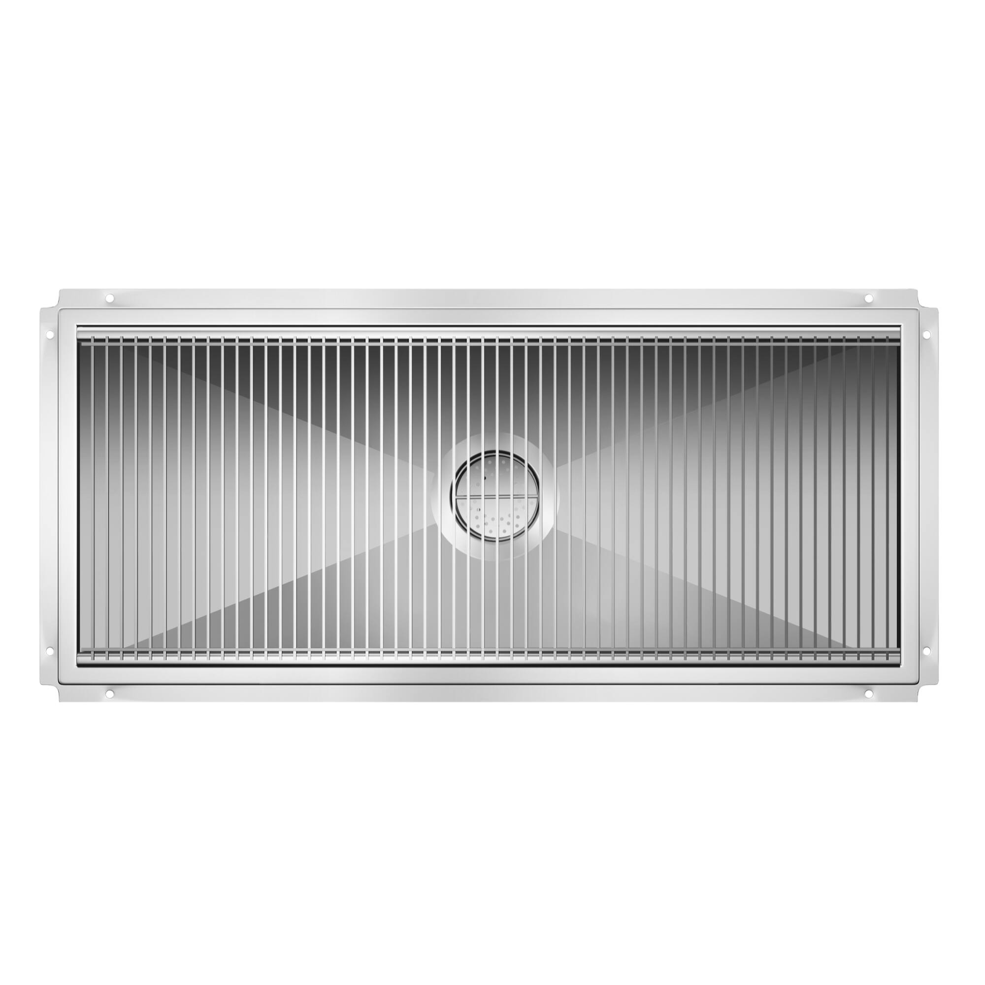 Alt View 1. Koolmore - 24" x 54" Stainless Steel Floor Trough Drain, 14-Gauge with Subway-Style Grating & Removable Drain Basket, NSF Listed - Stainless-Steel.
