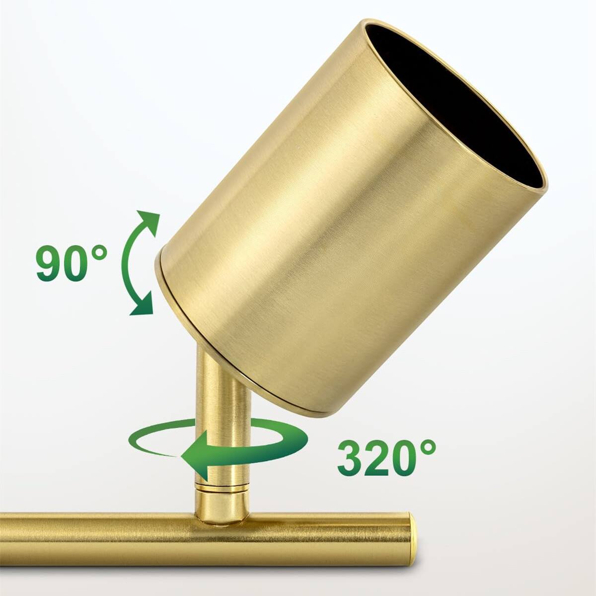 Left. Dazzed Corner - 4-Light Track Lightings Fixtures Ceiling with Foldable Arms - Gold.