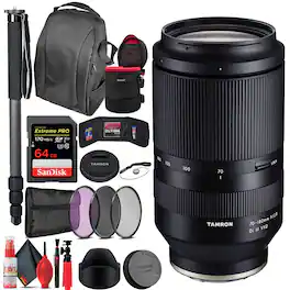 Tamron - 70-180mm f/2.8 Di III VXD Lens for Sony E + Travel Bundle - Black