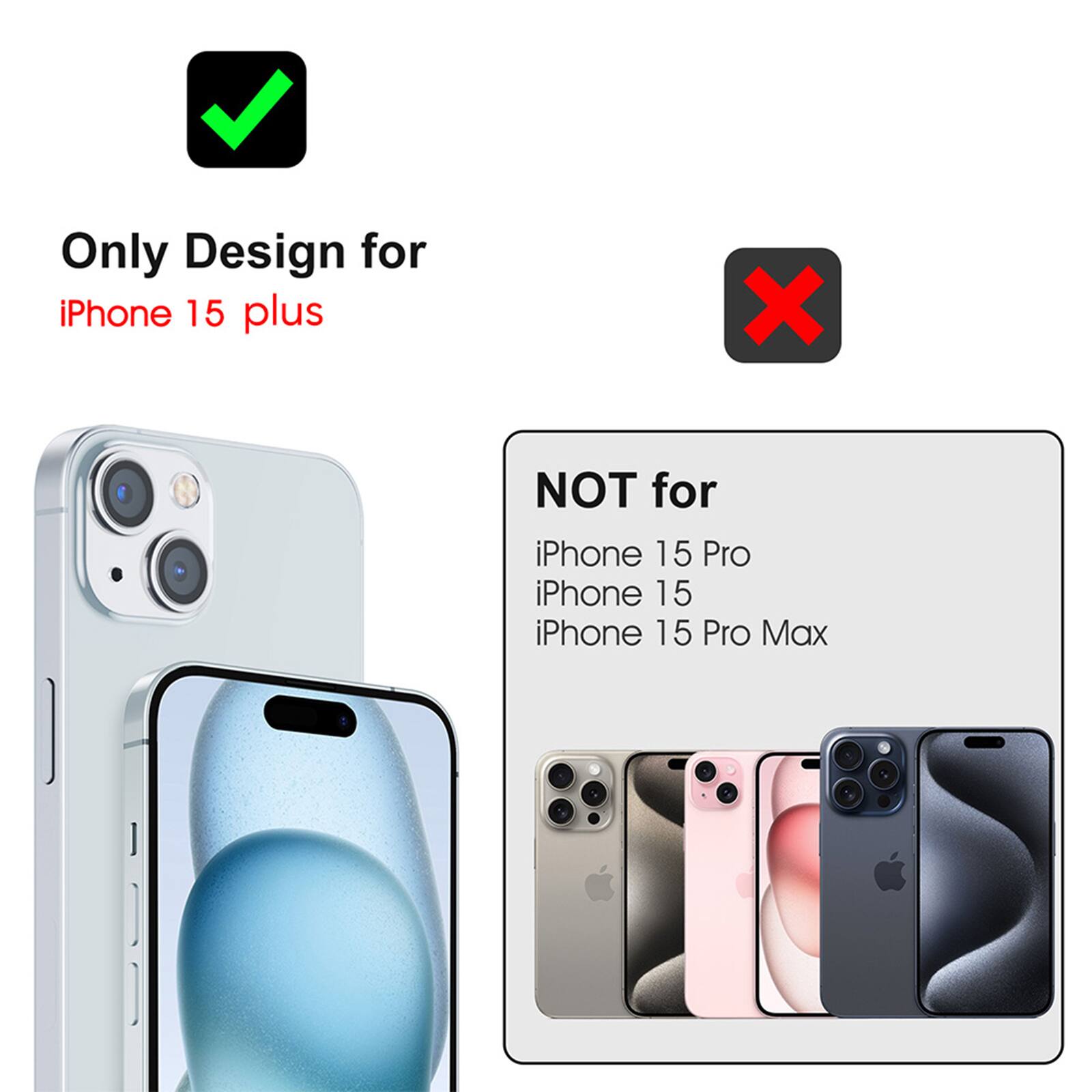 Only Design for iPhone 15 plus
NOT for iPhone 15 Pro, iPhone 15, iPhone 15 Pro Max