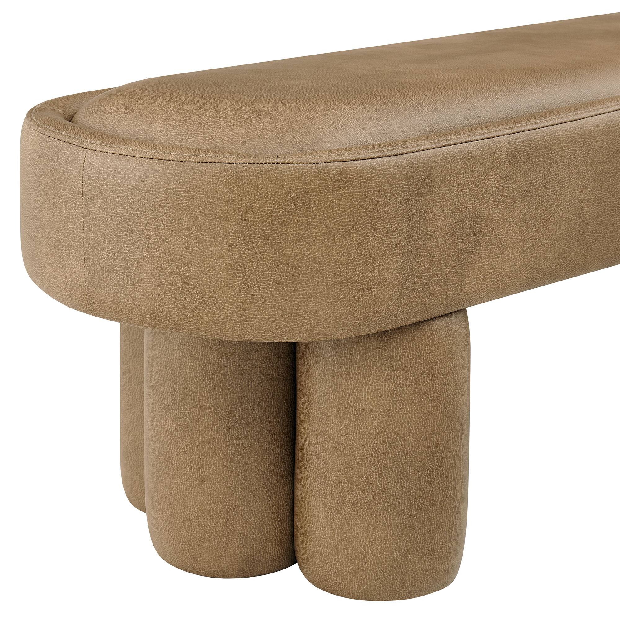 Alt View 4. Modway - Mossi 52-Inch Oval Vegan Leather Bench by Modway - Toast.