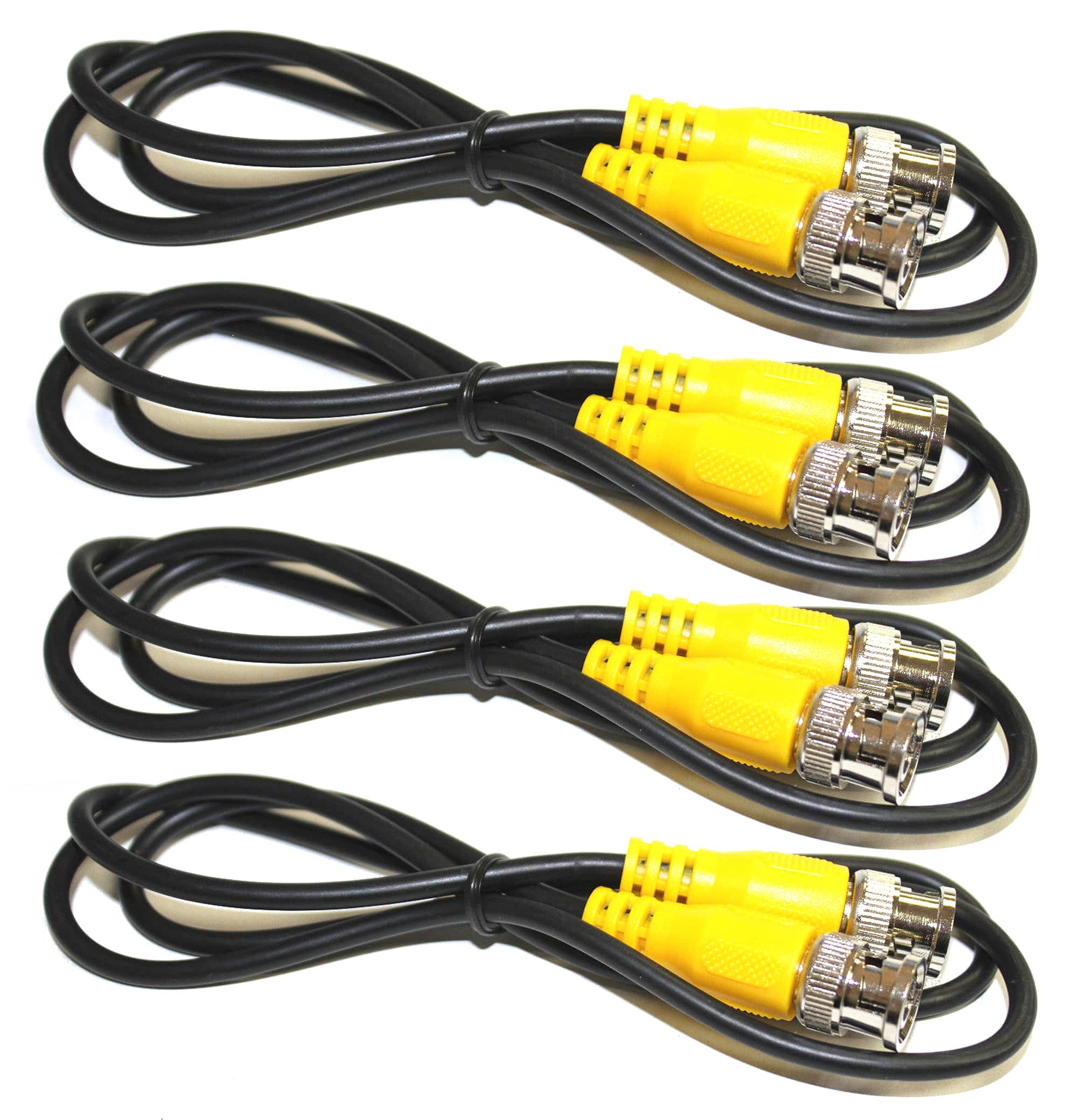 SPT - 5 ft. RG59 BNC Male to Male Patch Cable (4-Pack) - Black