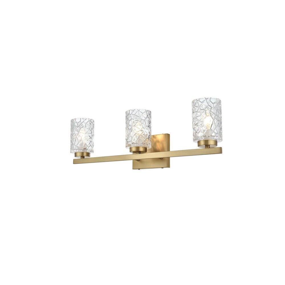 Left. Living District - Cassie 24 inch Wall Sconce in Satin Gold - Satin Gold And Clear.