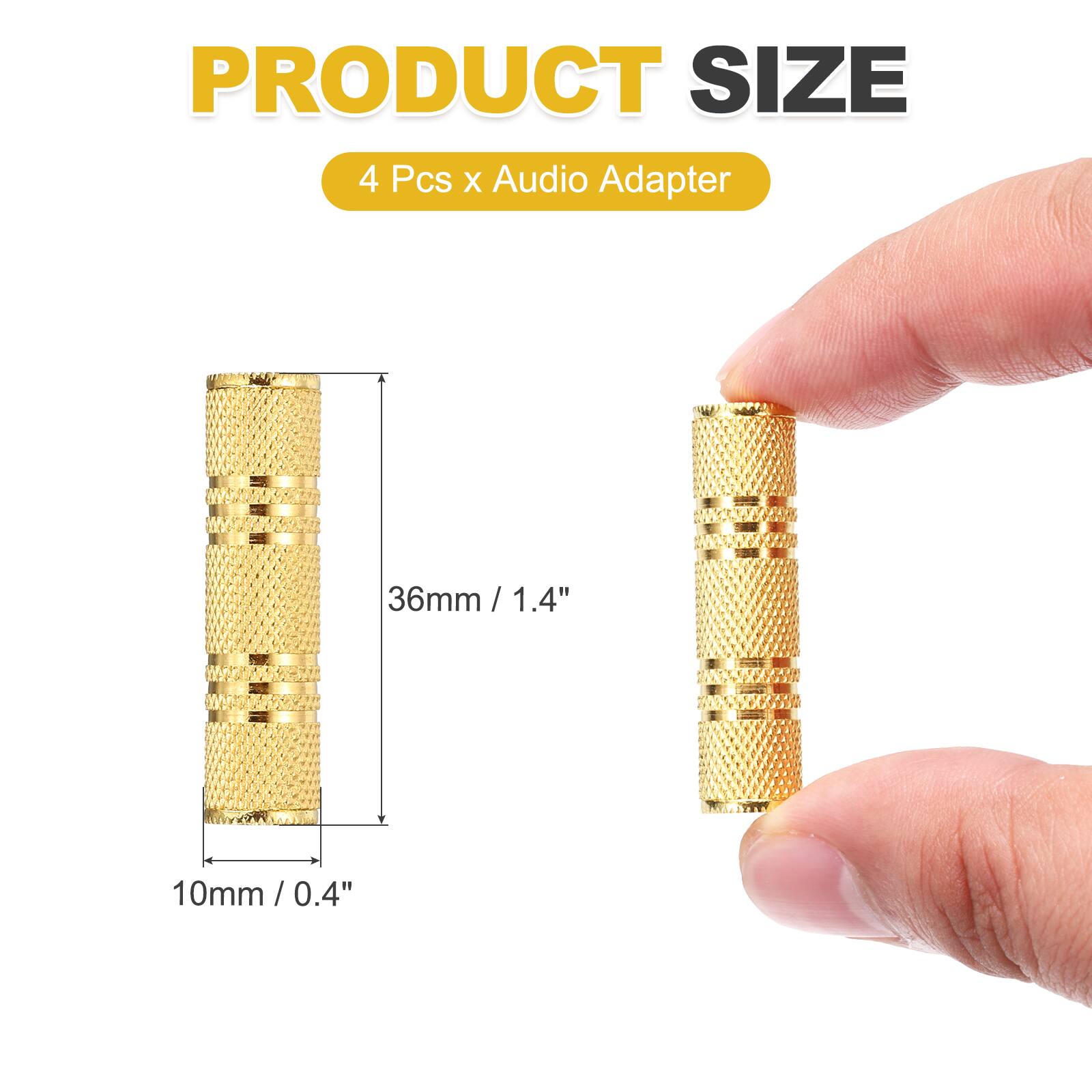 PRODUCT SIZE  
4 Pcs x Audio Adapter  
36mm / 1.4"  
10mm / 0.4"