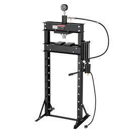 VEVOR - 20-Ton Hydraulic Shop Press,H-Frame Manual/Pneumatic Shop Press with Gauge, Heavy-Duty Garage Floor Adjustable Hydraulic - Black