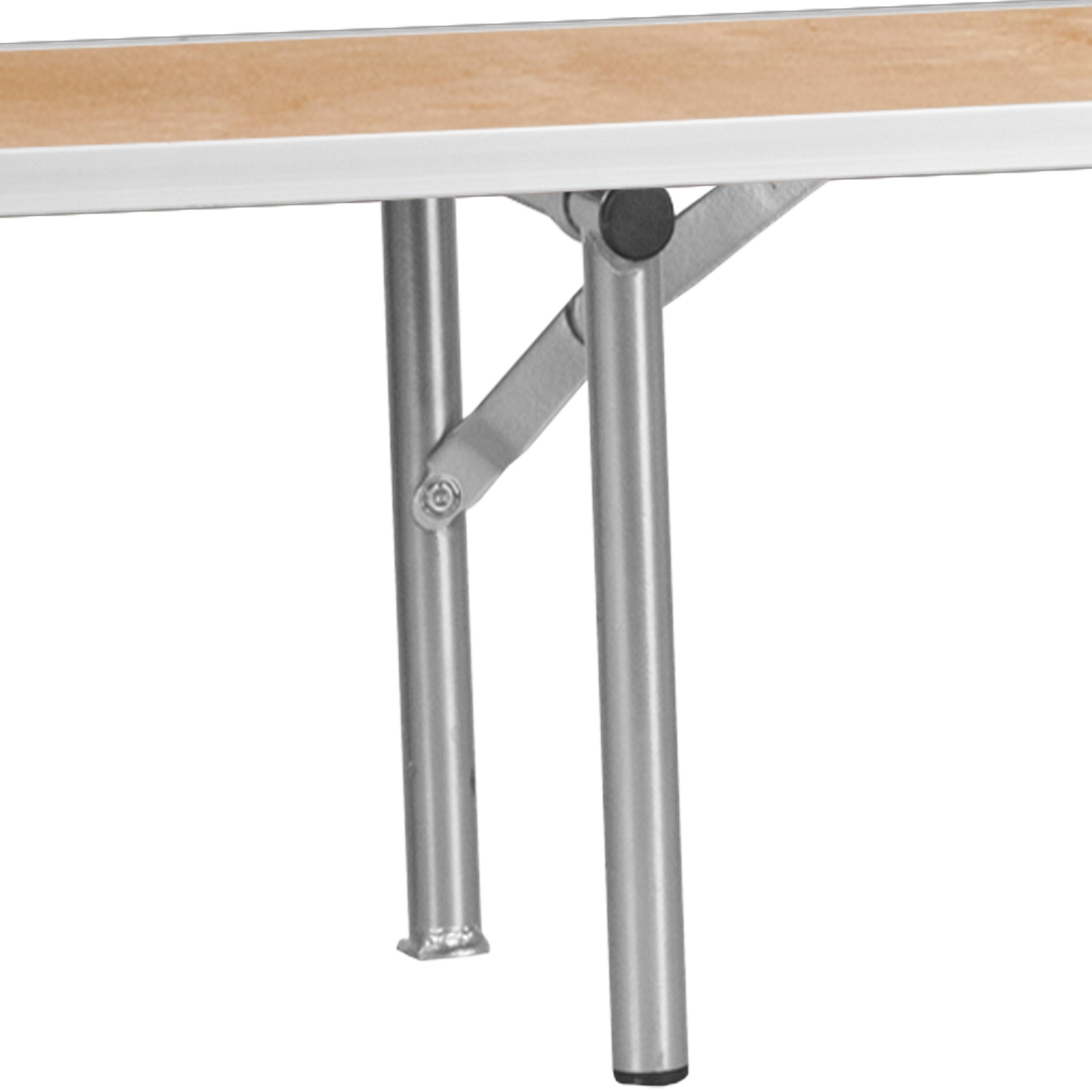 Alt View 15. Alamont Home - 72'' x 12'' x 12'' Birchwood Bar Top Riser with Silver Legs - Natural.