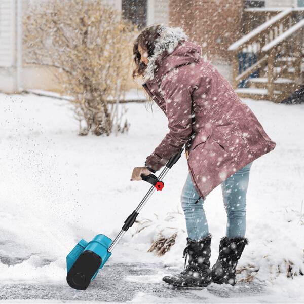 Back. Mirfee - Cordless Electric Snow Shovel - 800W Power, 7.17lb Lightweight & Foldable, with Safety Lock for Deck.