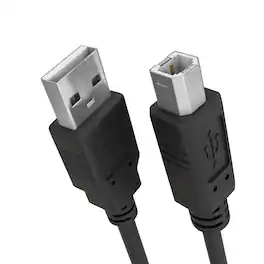 Cmple.com - USB Printer Cable 10ft USB-A 2.0 Male to USB-B 480Mbps Gold-Plated Data Cord - Black