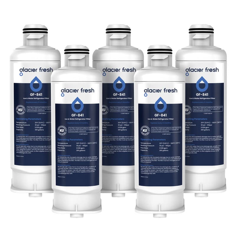 alacier fresh  
alacier fresh  
alacier fresh  
GF-841 Ice & Water Refrigerator Filter  
alacier fresh  
GF-841 Water Refrigerator Filter  
alacier fresh  
GF-841 Ice & Water Refrigerator Filter every  
NSF Operating Parameters Temperature 339 (0.8C) 100% Working Pressure X 100psi Flow Rate 0.535 gpm Capacity XXX gallons to OF damage filter x  
GF-841 Ice & Water Refrigerator Filter every months NSF Operating Parameters Temperature 324 (0.8C) 100% (x) Working Pressure X 100psi Flow Rate 0.528 gpm Capacity 200 gallons  
SF rating Parameters 30PM (0.8C) 100% X 100psi Rate 0.500 gpm 200 gallons damage due and Un X my  
GF-841 Ice & Water Refrigerator Filter months NSF COMPONENT Operating Parameters Temperature 334 (0.6C) 100% (38C) Working Pressure 100psi agne 0.