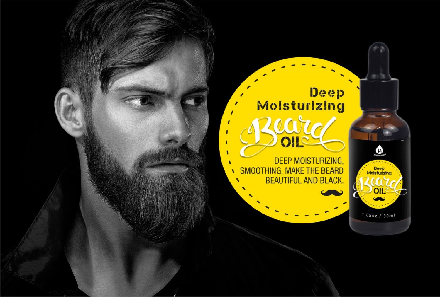 Deep Moisturizing Beard Oil  
PRONIC DEEP MOISTURIZING, MAKE THE BEARD SMOOTHING, Moisturizing BEAUTIFUL AND BLACK.  
Borc OIL 1.05oz / 30ml