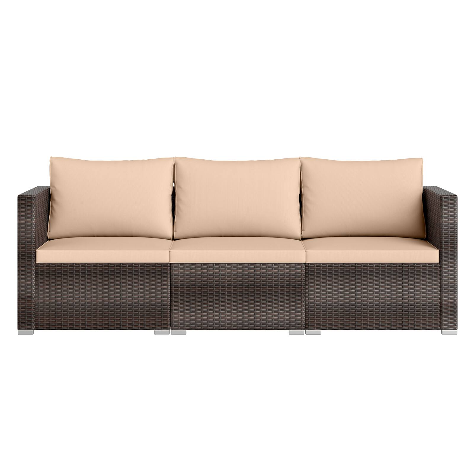 Alt View 5. Gymax - Gymax 3PCS Patio Sectional Sofa Set w/Right Arm Sofa & Left Arm Sofa Soft Cushions Beige - Brown.