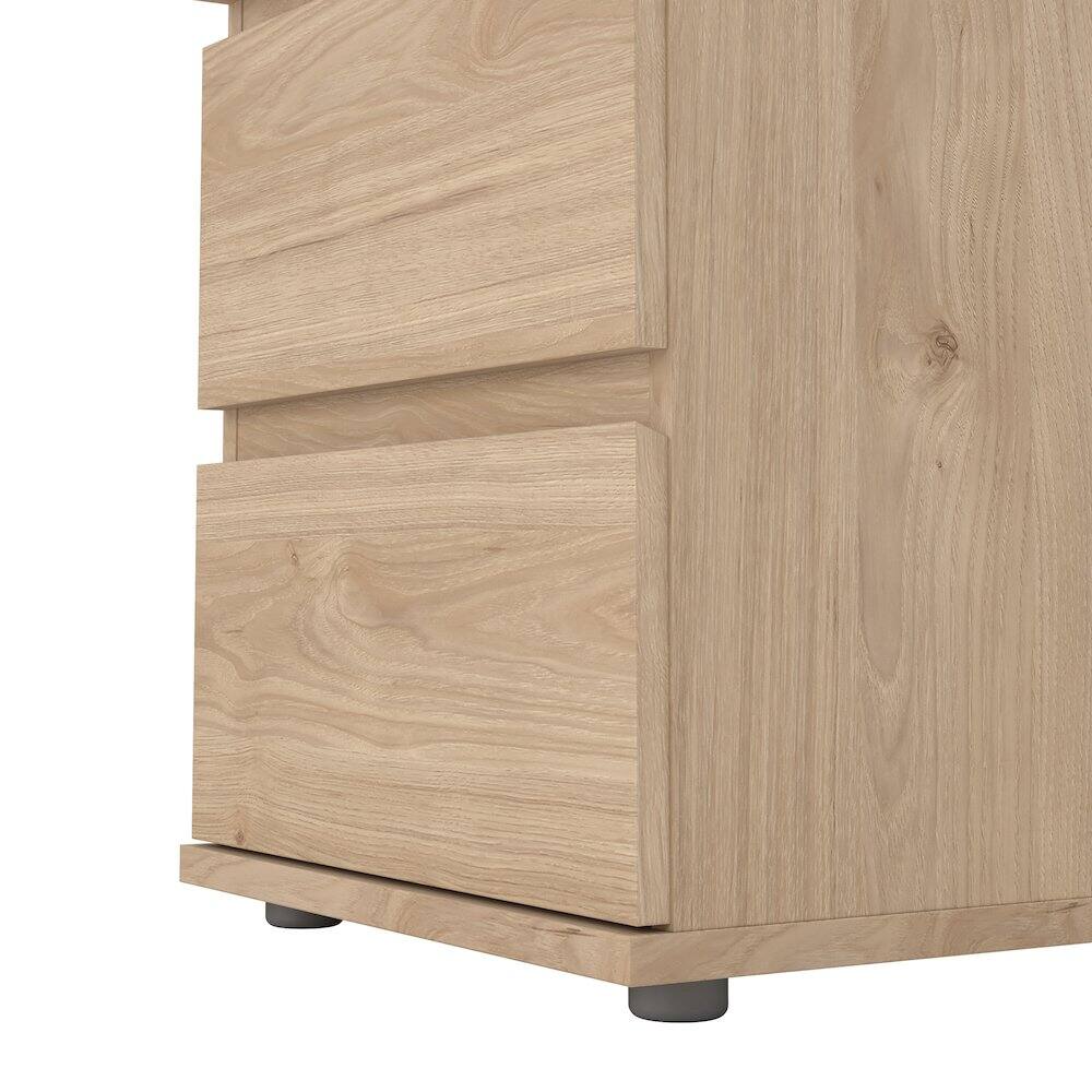 Left. Tvilum - Aurora 2 Drawer Nightstand, Jackson Hickory - Brown.