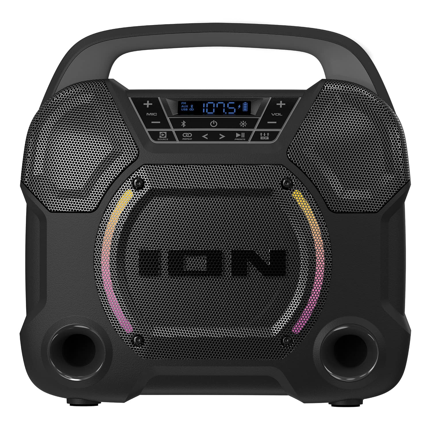 IONI - Ion Isp165b Trailblazer Roar Portable Bluetooth All-weather Speaker With Stereo-link And Led Lights - Black