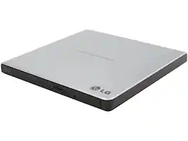LG - External CD / DVD Rewriter With M-Disc Mac & Surface Support (Silver) - Model GP65NS60