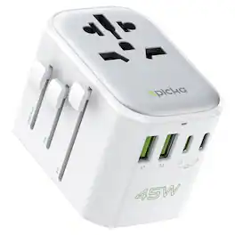 Epicka - Pulse 45W European Travel Plug Adapter, Universal Power Adapter with PD Fast Charging International Charger Adapter - White