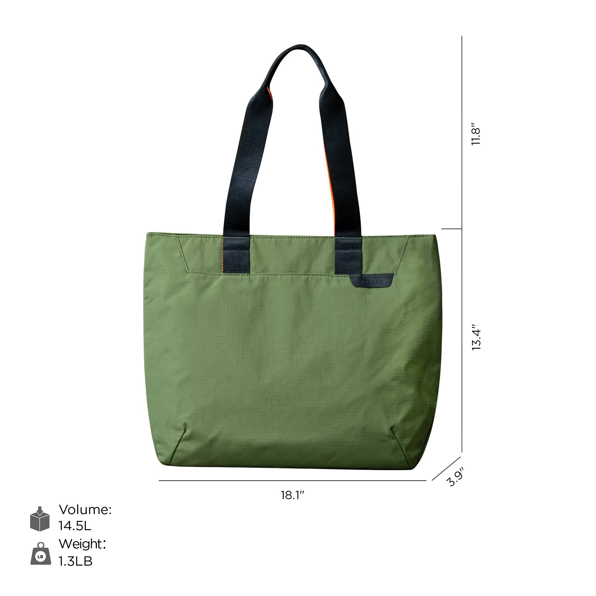 11.8" x 13.4" x 3.9"  
Volume: 14.5L  
Weight: 1.3LB