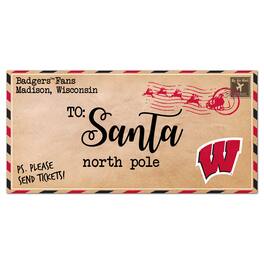 Fan Creations - Wisconsin Badgers 6'' x 12'' Letter to Santa Sign - Multicolor
