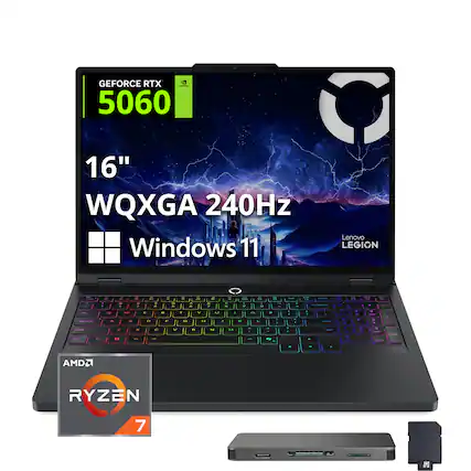 GEFORCE RTX 5060 16" WQXGA 240Hz Windows 11 Lenovo LEGION AMD RYZEN 7