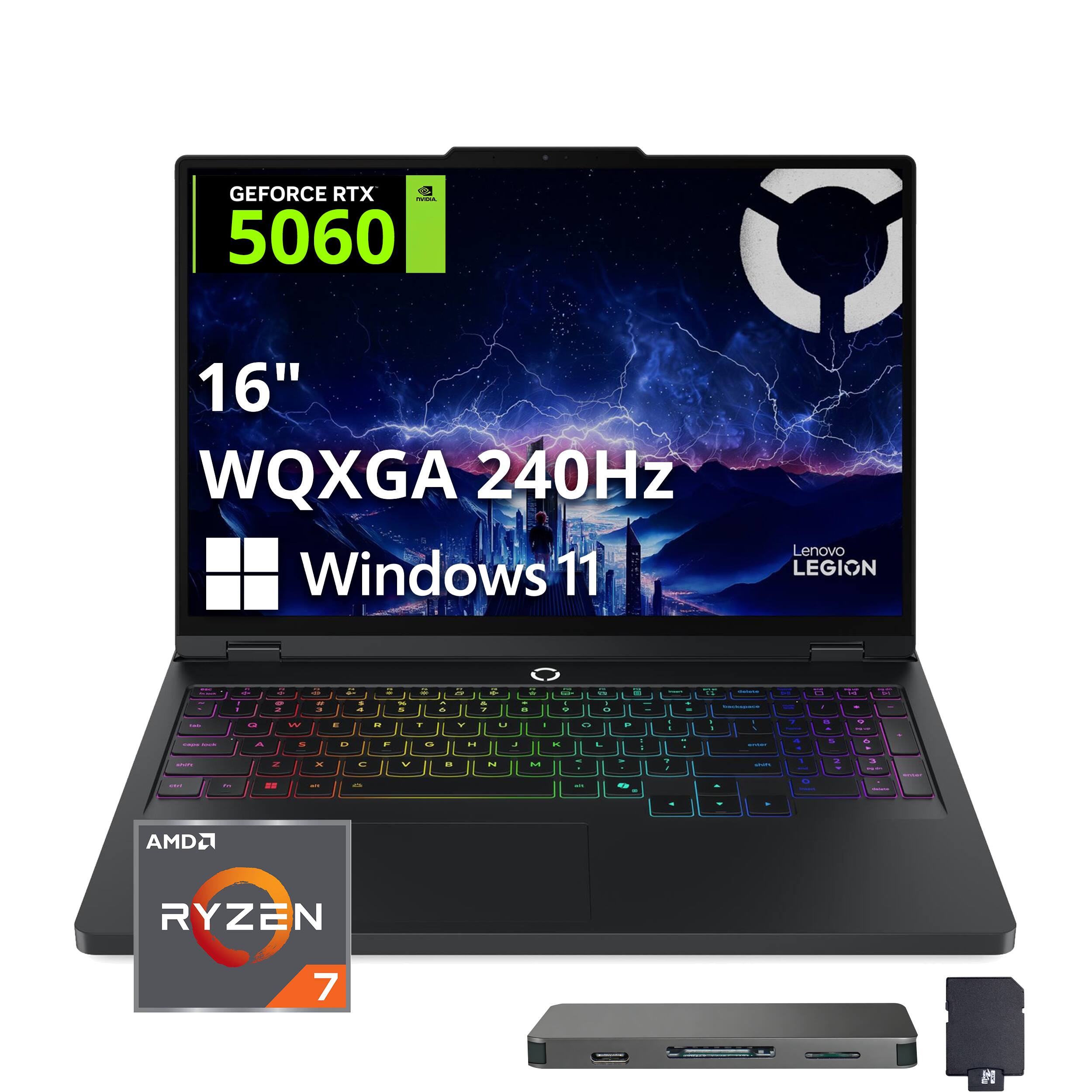 GEFORCE RTX 5060 16" WQXGA 240Hz Windows 11 Lenovo LEGION AMD RYZEN 7
