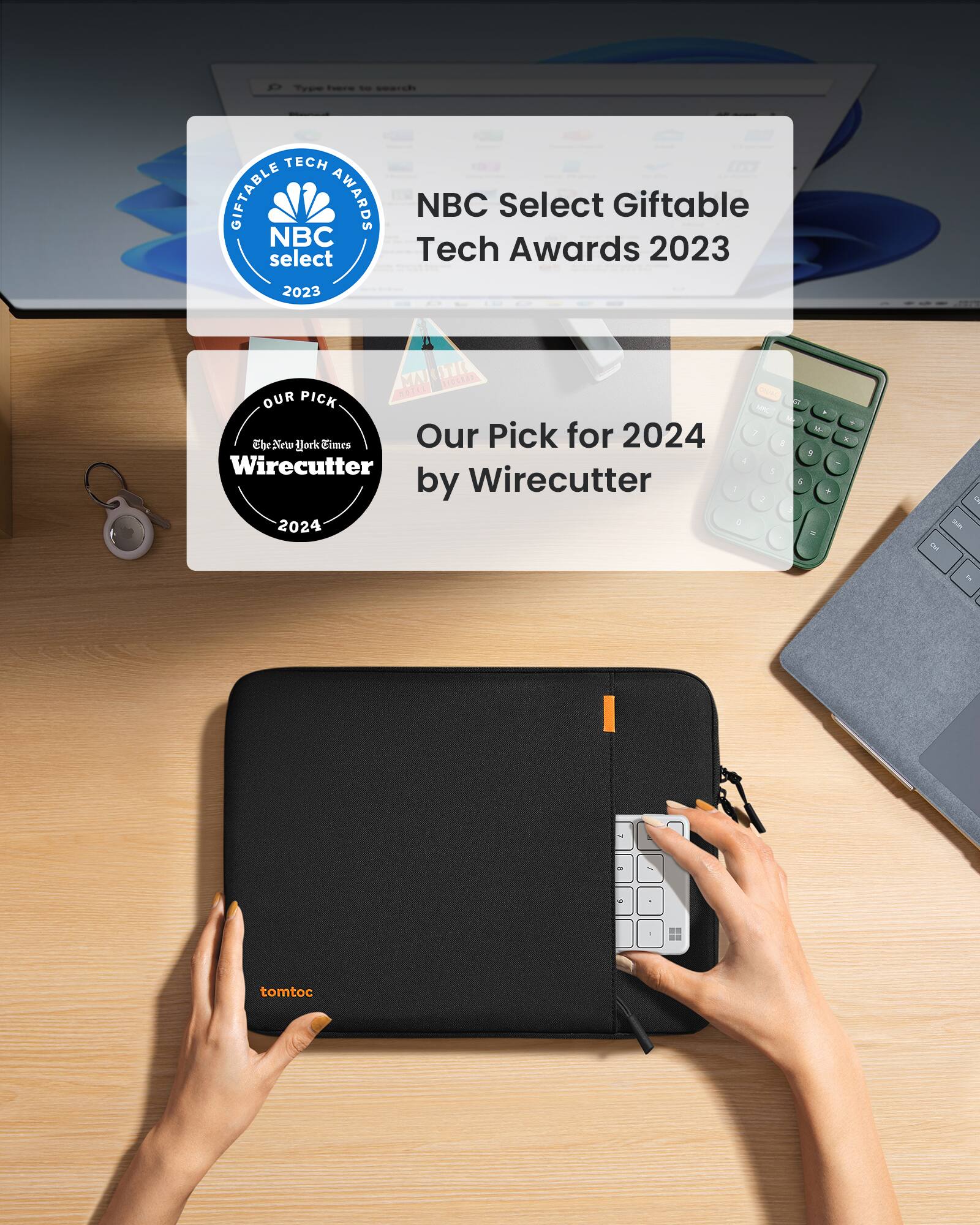 The text on the image reads: "NBC Select Giftable Tech Awards 2023. Our pick for 2024 - Wirecutter by Wirecutter. 2023 Marquee Select Technology Giftable Awards."