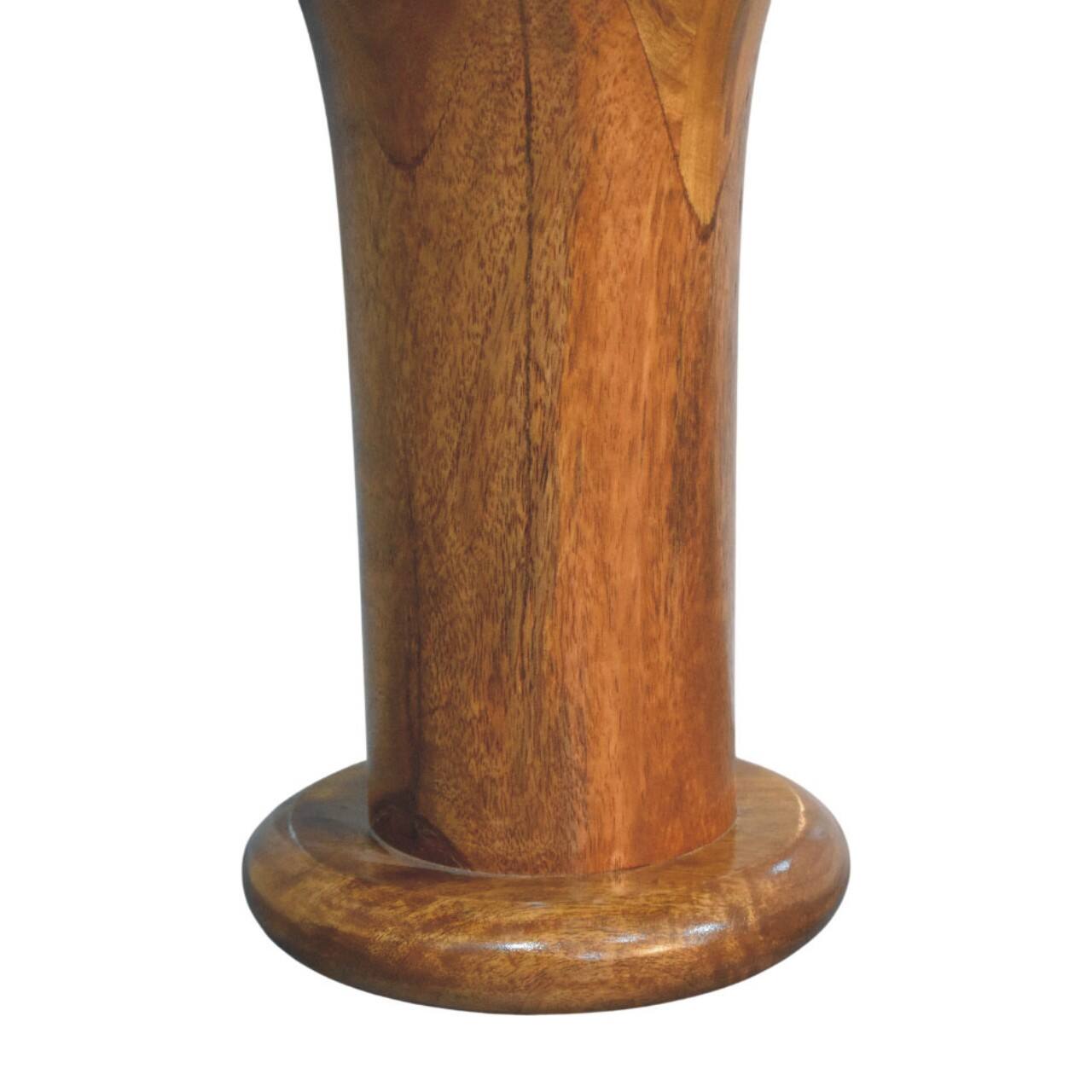 Alt View 4. Artisan Furniture - Artisan Furniture Solid Wood Pedestal Curved Bedside, Brown - Brown.