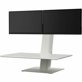 Humanscale - QuickStand Eco, Single Monitor, White - 35 lb Capacity - Height Adjustable - 30" Table Top Width x 19.02" - Unknown