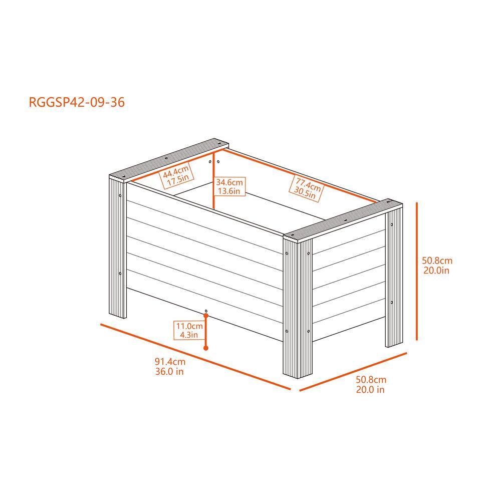 RGGSP42-09-36  
44.4cm 17.5in  
34.6cm 13.6in  
77.4cm 30.5in  
50.8cm 20.0in  
11.0cm 4.3in  
91.4cm 36.0in  
50.8cm 20.0in