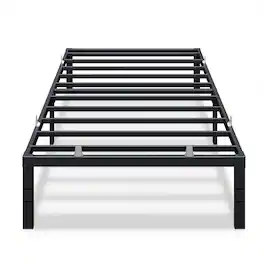 Songmics Home - Twin Metal Bed Frame 14 Inches Tall, 550 lb Weight Capacity, with Under-Bed Storage, Easy Setup, Heavy-Duty Platform Bed - Matte Black