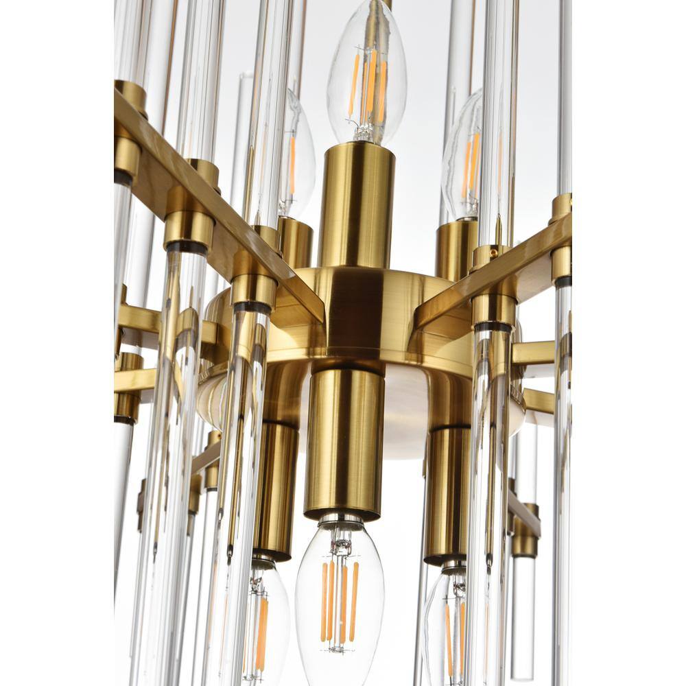 Alt View 7. Elegant Lighting - Sienna 23 inch crystal rod pendant in gold - Gold.