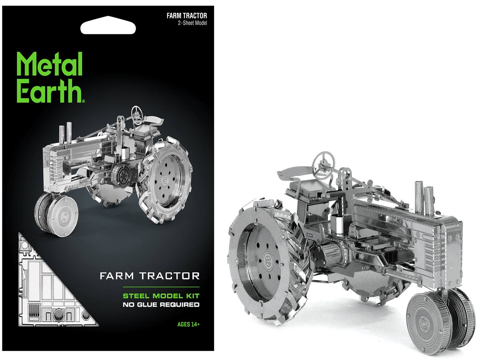 FARM TRACTOR 2-Sheet Model  
Metal Earth  
FARM TRACTOR  
STEEL MODEL KIT  
NO GLUE REQUIRED  
AGES 14+