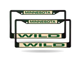 Rico Industries - Minnesota Wild NHL (Set of 2) Green Painted Metal Laser Cut License Plate Frames - Multi