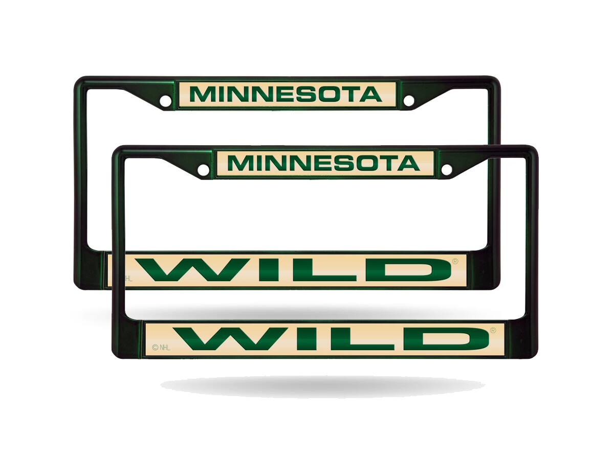 Minnesota Wild NHL (Set of 2) Green Painted Metal Laser Cut License Plate Frames