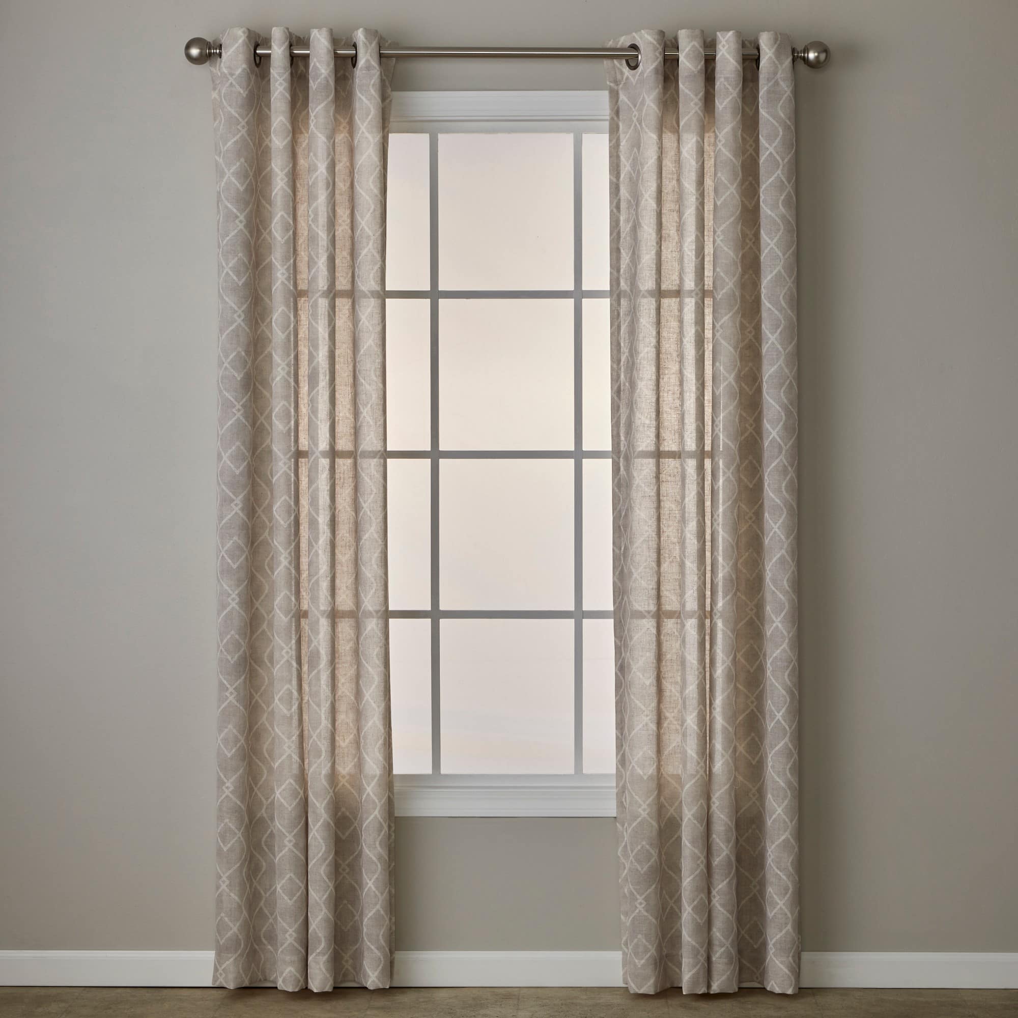 SKL Home - By Saturday Knight Ltd Chainlink Window Curtain Panel - 52" x 63" - Linen