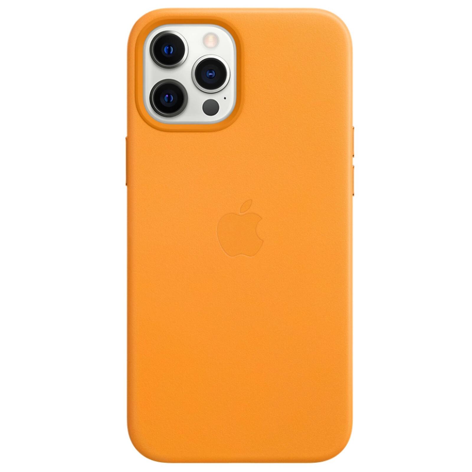 Back. Apple - Apple Leather Case for iPhone 12 Pro Max (A2342, A2410, A2412, A2411) - California Poppy - California Poppy.