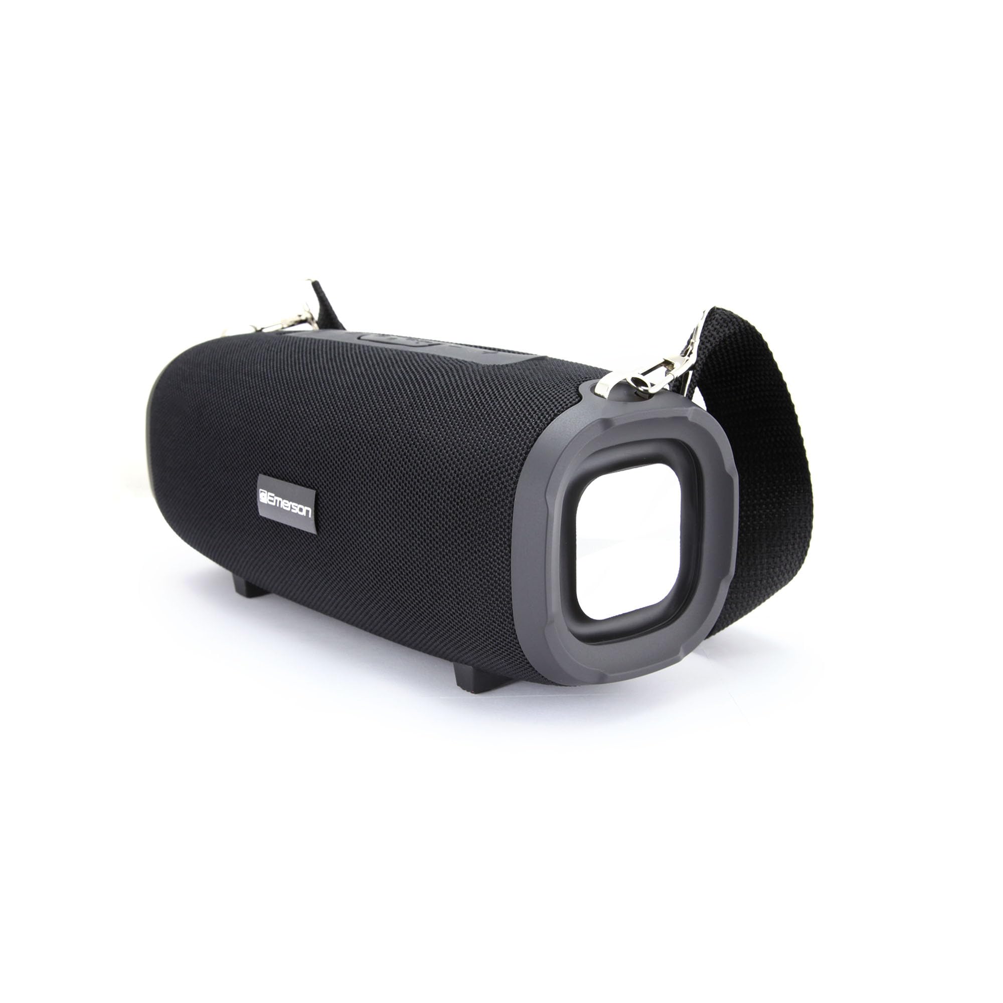 Front. Emerson - Portable Bluetooth Speaker with Carrying Strap (EAS-3000) - BLACK.