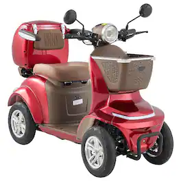 Loheer - Heavy Duty 4-Wheel Mobility Scooter 500lbs Capacity All Terrain 1000W - Red