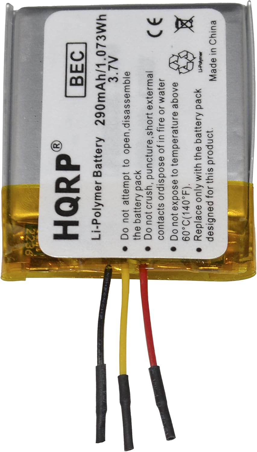 2236 CE China in  
290mAh/1.073Wh 3.7V Li-Polymer  
Made external water or above pack R open, disassemble puncture, short fire of in temperature the battery product Battery to to with this HQRP attempt pack crush, or dispose expose only for Li-Polymer not battery not contacts not 60C(140F). Replace designed Do the Do Do

---

BEC 290mAh/1.073Wh 3.7V  
Li-Polymer Battery  
Do not attempt to open, disassemble, puncture, short or expose to fire or external temperature above 60°C (140°F).  
Do not crush, ordishordishordishordishordishordishordishordishordishordishordishordishordishordishordishordishordishordishordishordishordishordishordishordishordishordishordishordishordishordishordishordishordishordishordishordishordishordishordishordishordishordishordishordishordishordishordishordishordishordish