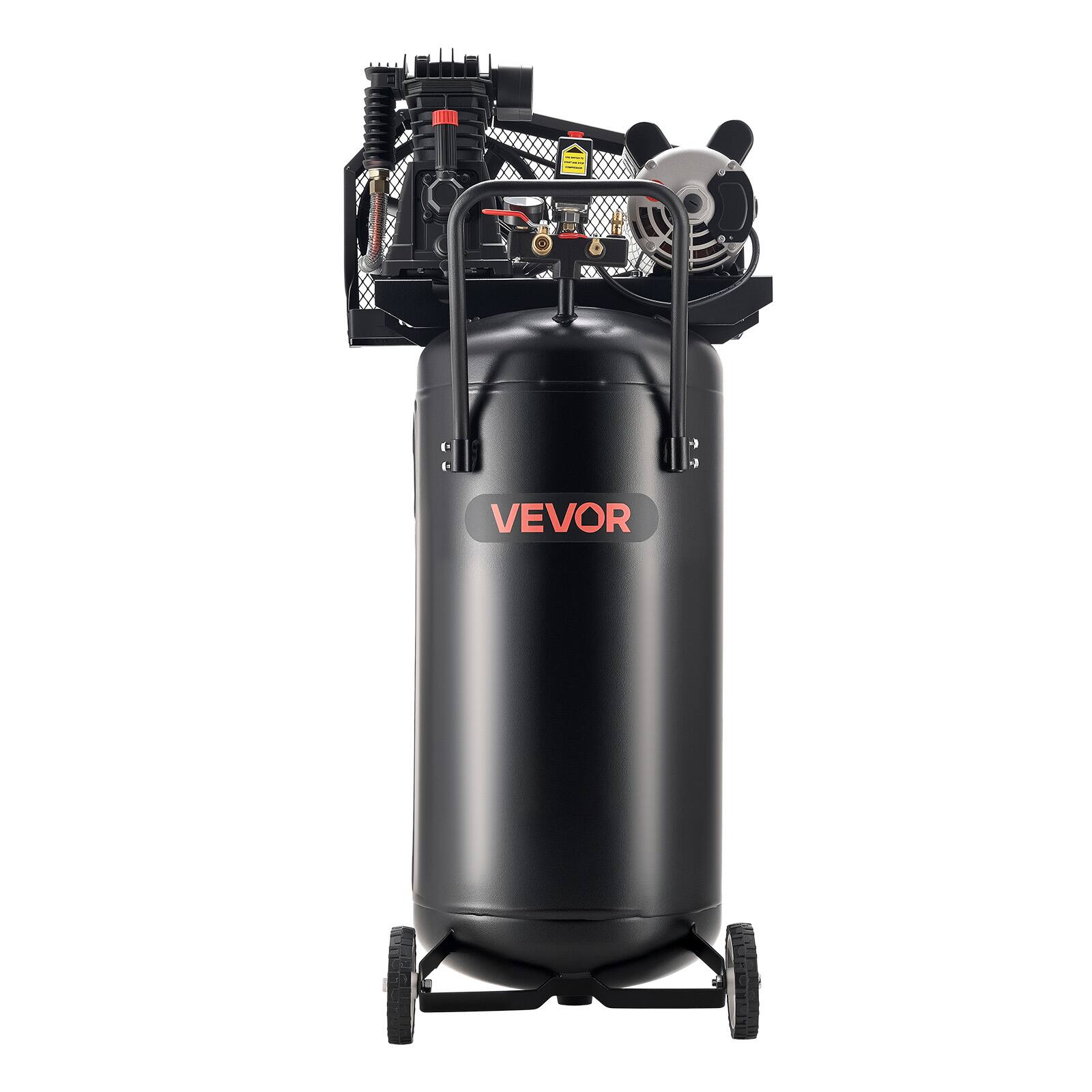 Alt View 5. VEVOR - 30-Gallon Air Compressor,2HP 5.3SCFM at 90PSI,Max 125PSI Pressure Oil-Lubricated Air Compressor Tank, Portable on Wheels - Black;Orange.