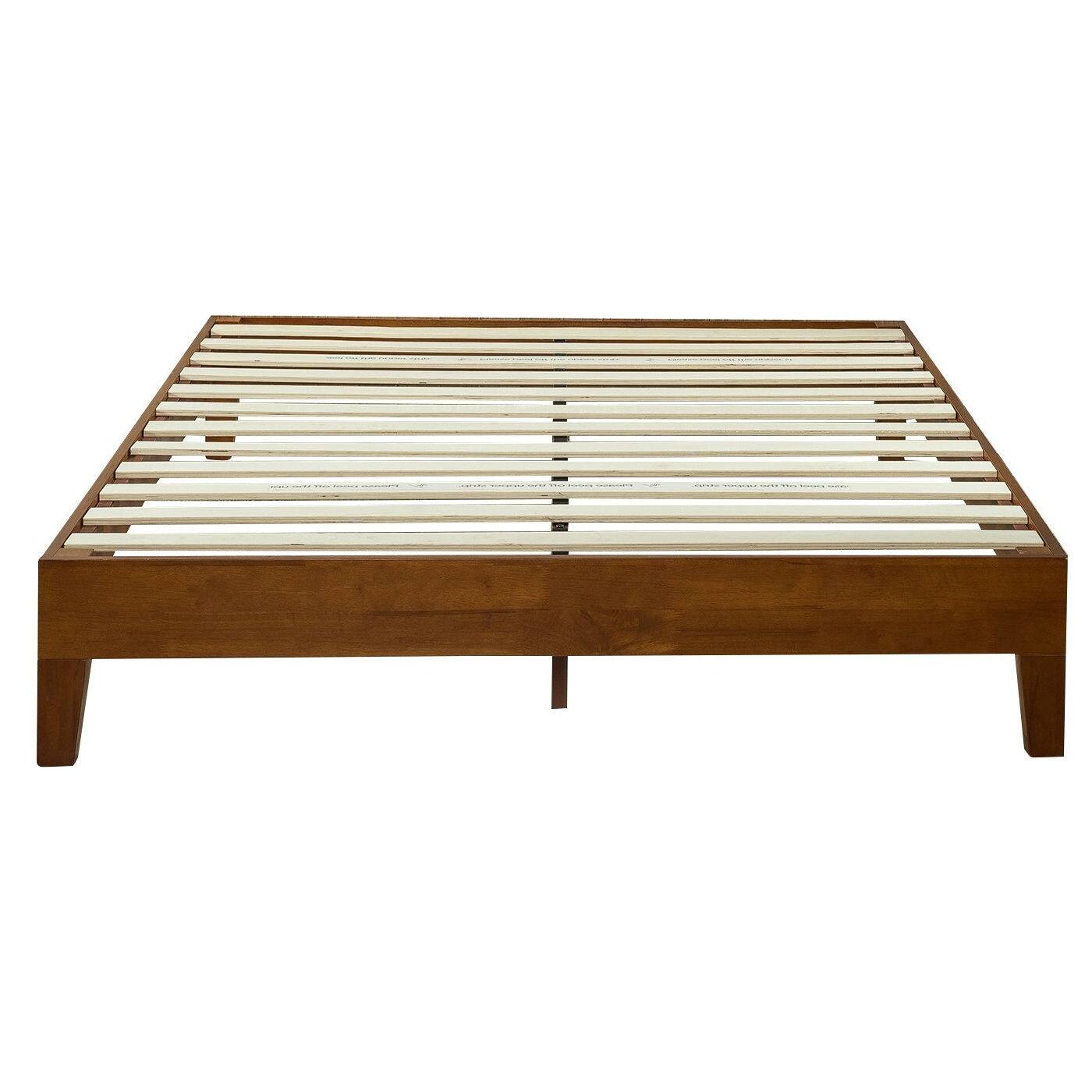 Front. Hivvago - Hivvago Full size Low Profile Platform Bed Frame - Cherry.