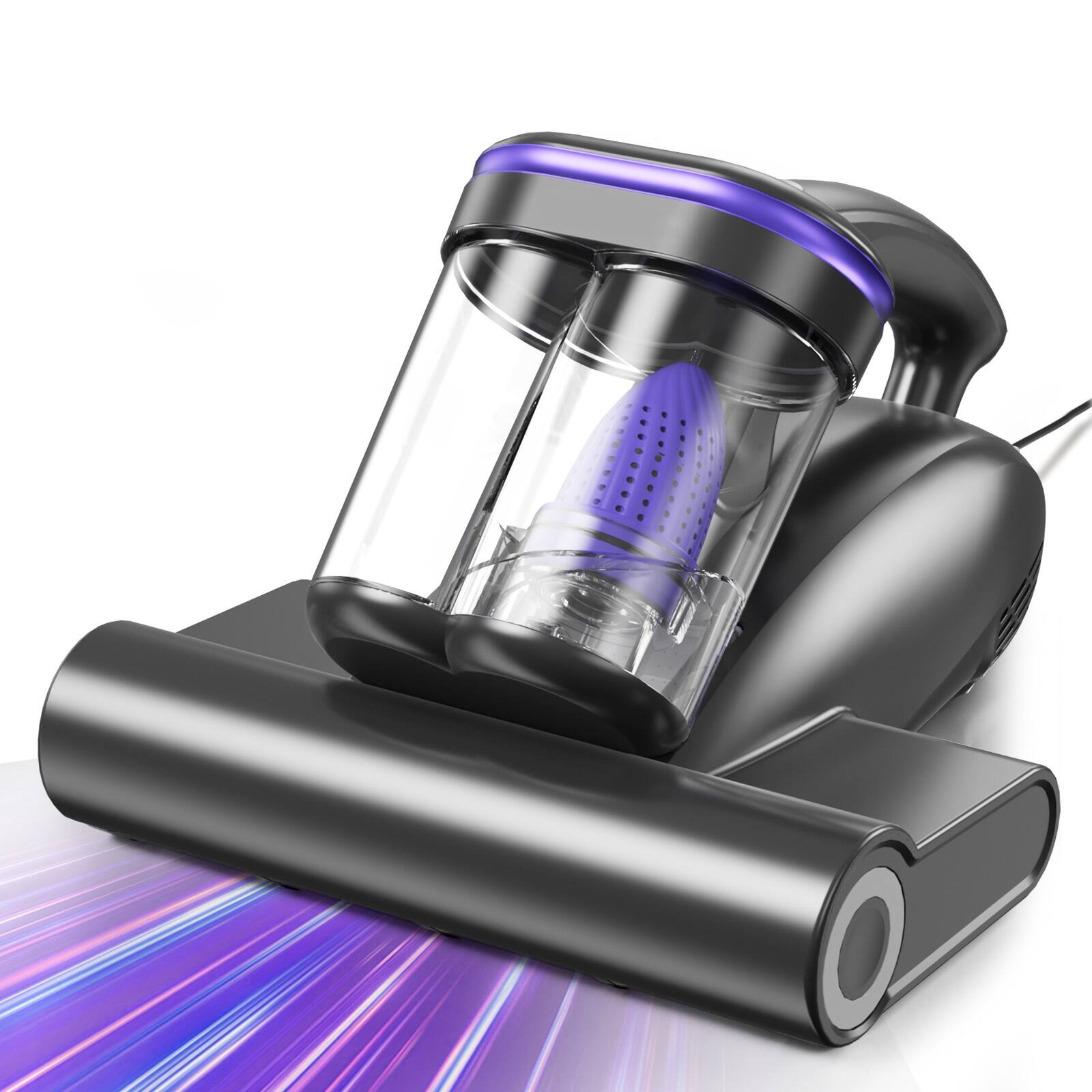 Teendow - 16Kpa 500W Bed & Couch Vacuum Cleaner with 253.7nm UV-C Light, Handheld Vacuums with Heating & Ultrasonic for Bed - Purple