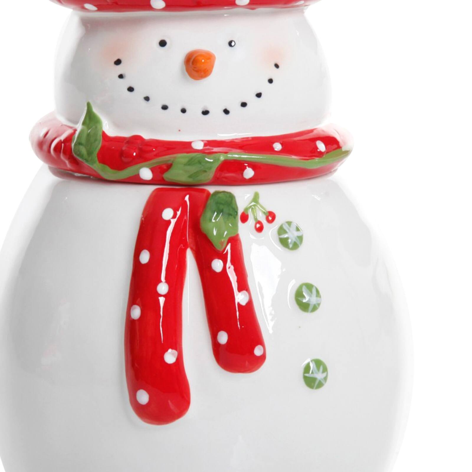 Left. Gibson - Gibson Home Jolly Plenitude 7.5" Snowman Cookie Jar - Multi.