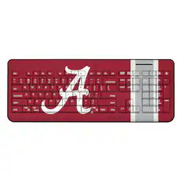 Keyscaper - Alabama Crimson Tide Stripe Design Wireless Keyboard - Multicolor