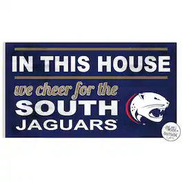 Jardine - South Alabama Jaguars 11" x 20" Indoor/Outdoor In This House Sign - Navy