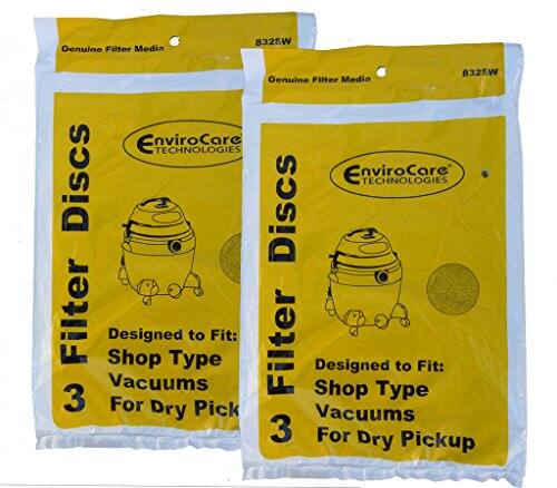 Genuine Filter Media  
8325W  
EnviroCare TECHNOLOGIES Discs  
Designed to Fit: Shop Type 3 For Dry Pickup Vacuums  

Genuine Filter Media  
8325W  
EnviroCare TECHNOLOGIES Discs  
Designed to Fit: Shop Type 3 For Dry Pickup Vacuums