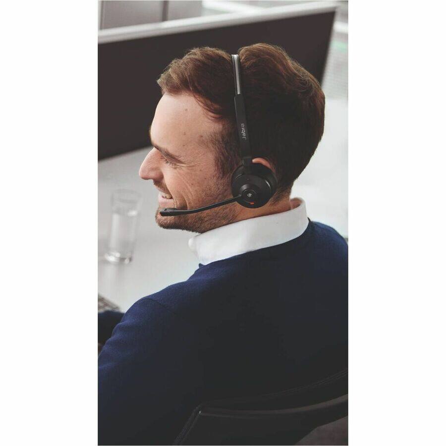 Alt View 3. Jabra - Jabra Engage 55 SE Headset - Microsoft Teams Certification - Mono - USB Type A - Wired/Wireless - DECT - 492.1 ft - 40 - Black.