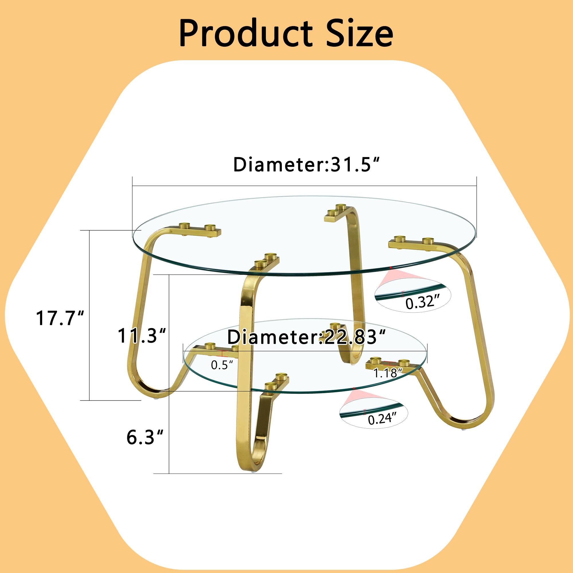 Product Size  
Diameter: 31.5"  
17.7"  
11.3"  
0.32"  
Diameter: 22.83"  
1.18"  
6.3"  
0.24"