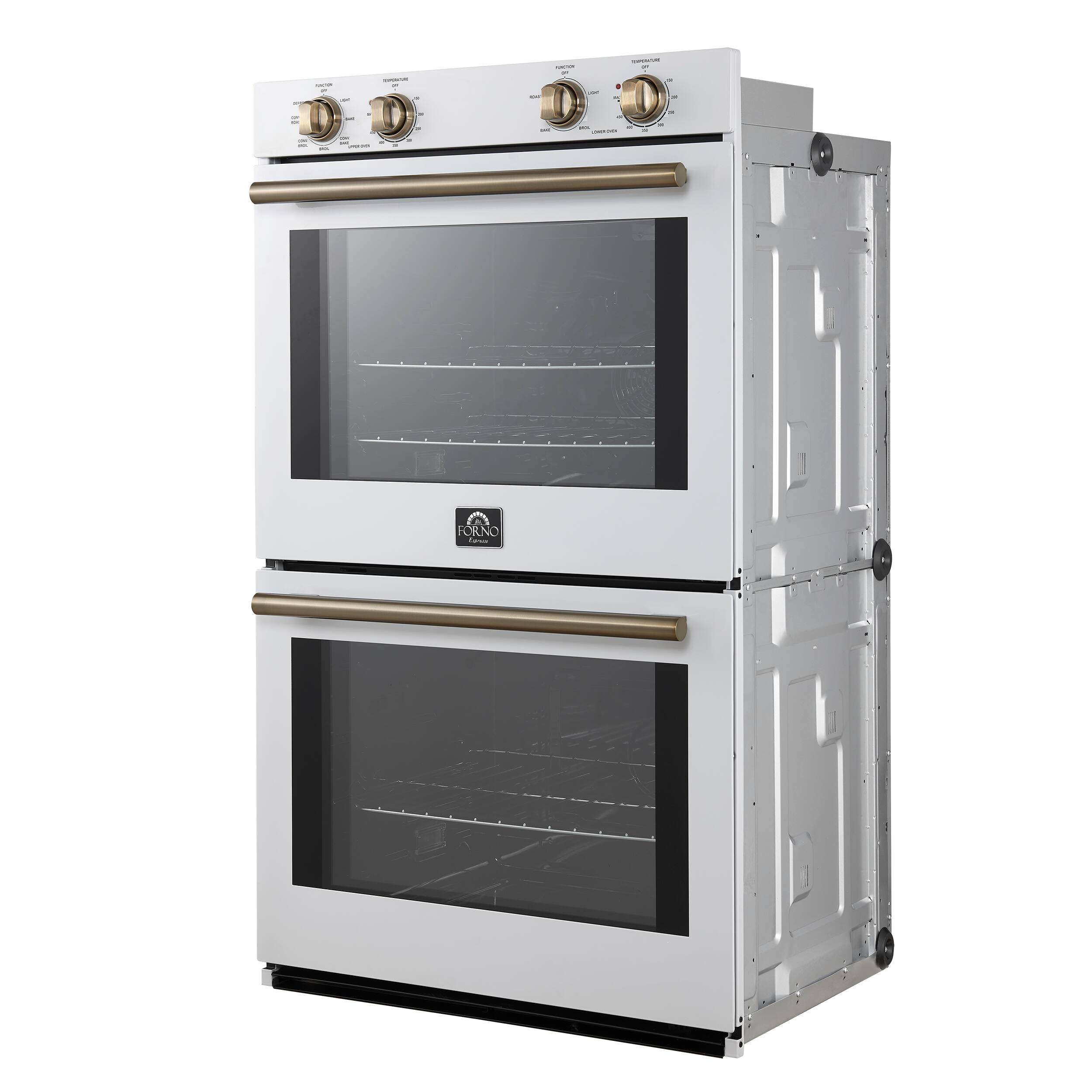 Alt View 3. Forno Appliances - Vomero 30" Electric Convection Double Wall Oven - White.