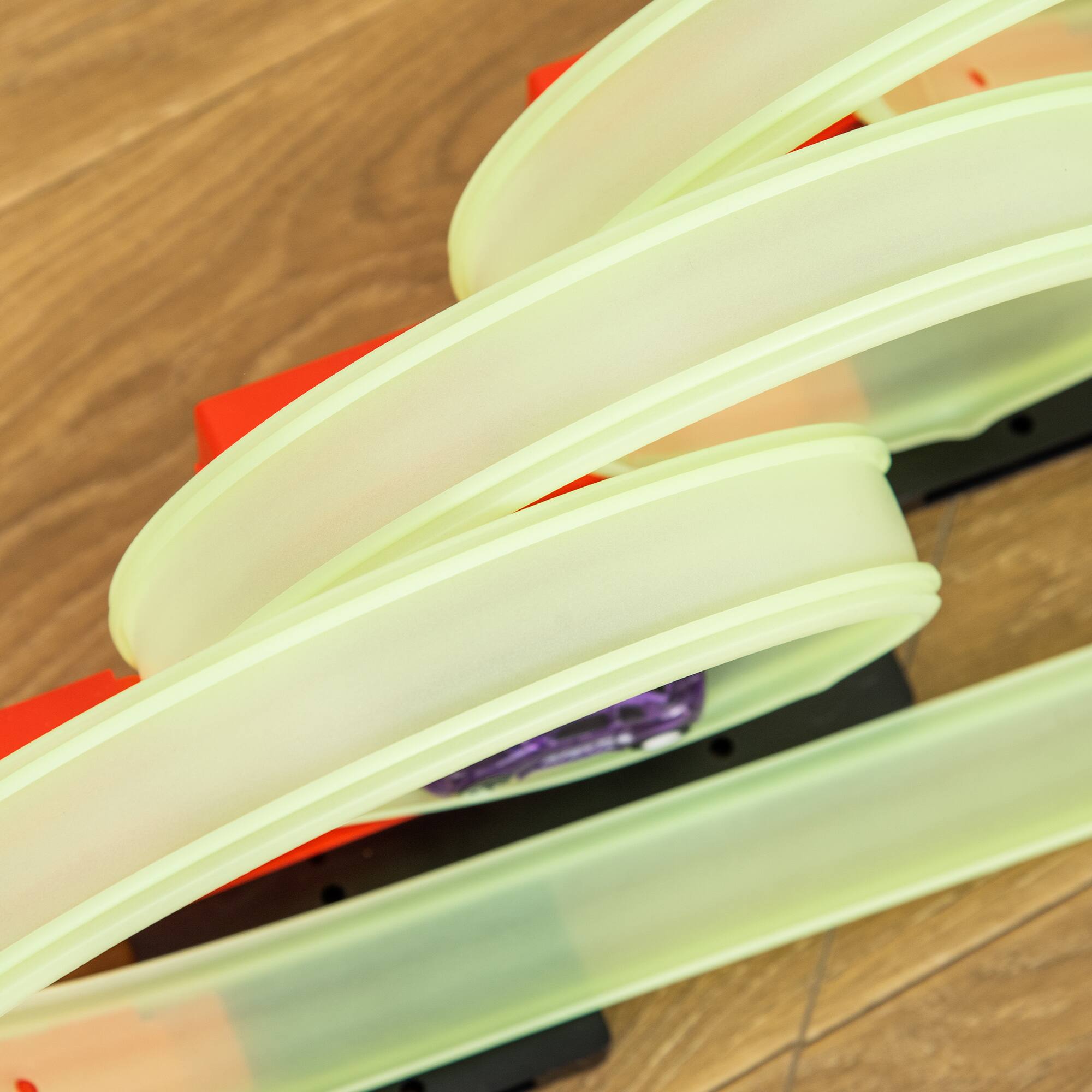 Alt View 7. Qaba - Builder Loop Kit Criss-Cross Glowing Race Track Toy Set Spooky Spider Fun Starter Kit, for Kids 3-6 - Green.