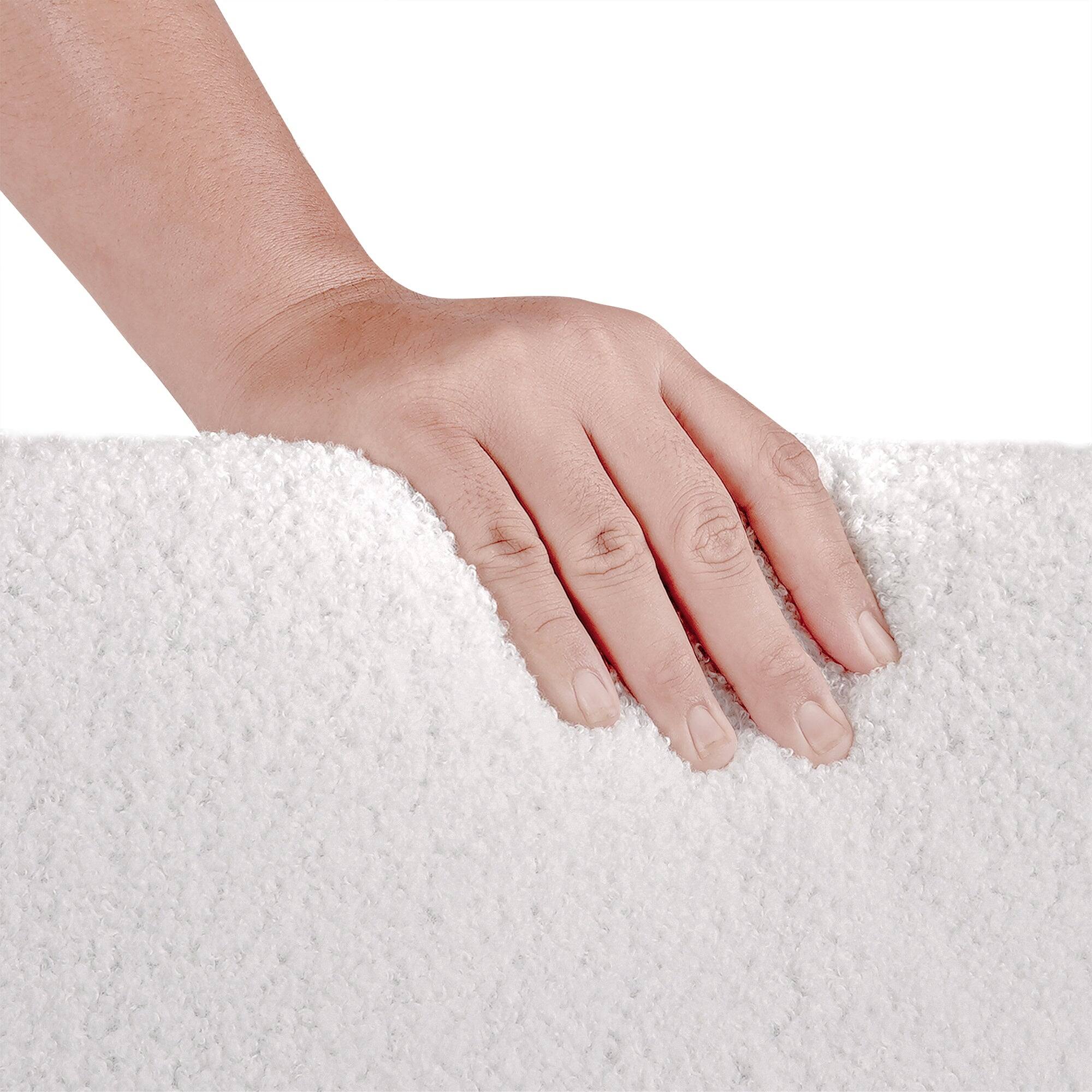 Back. Vecelo - Adjustable Teddy Fabric Nursery Rocking Chair with Reclining Back&Footrest, Modern Recliner for Living Room or Baby Room - White.