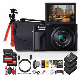 Panasonic - ZS99 Point and Shoot Compact Travel Digital Camera - Bundle - Black